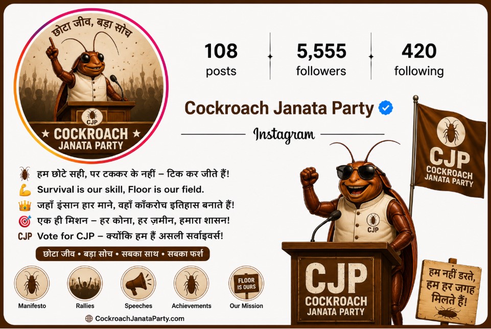 Cockroach Janata Party Instagram Account